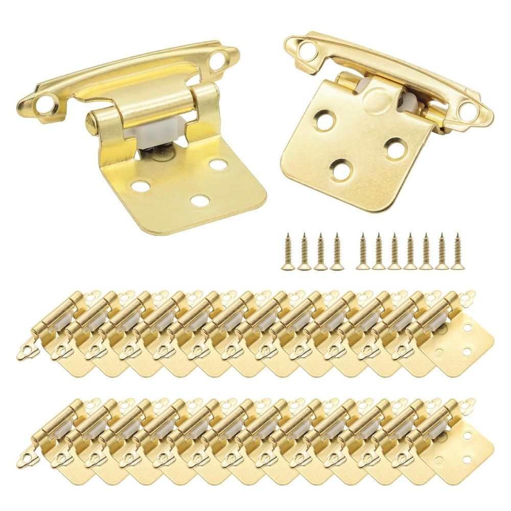 1/2 Inch Overlay Kitchen Cabinet Hinges, 10Pairs) Gold Cabinet Hinges